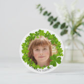 Irish Clover Lijst Photo Round Invitation Kaart (Staand voorkant)