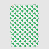 Irish Clover St. Patrick's Day levendig groen wit Golfhanddoek (Voorkant)