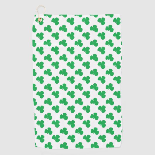 Irish Clover St. Patrick's Day levendig groen wit Golfhanddoek (Voorkant)