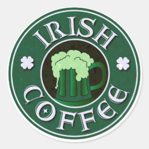 Irish Coffee Parody Ronde Sticker