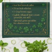 Irish Coffee Recipe St Patrick's Day Theedoek (Gevouwen)