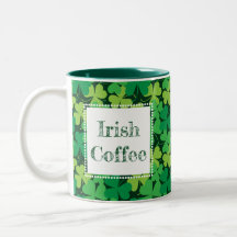 Irish Coffee Shamrock Print Mok