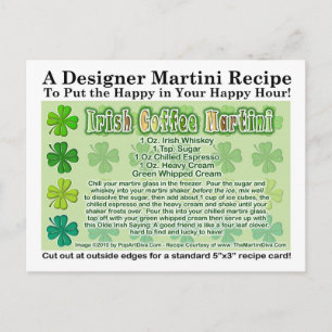 Irish Coffee St. Patrick's Day Martini Recept Kaar Briefkaart