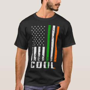 Irish COOL Family American Flag Ireland Flag T-shirt
