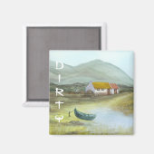 Irish Cottage Lave-vaisselle Magnet DIRTY par Bonh (Recto/Verso)