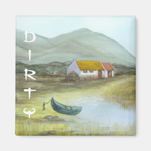 Irish Cottage Lave-vaisselle Magnet DIRTY par Bonh (Devant)