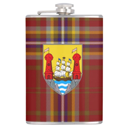 Irish County Cork Tartan & Crest Heupfles (Voorkant)