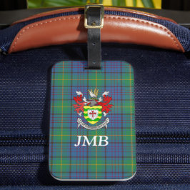 Irish County Donegal Tartan Monogram Bagagelabel
