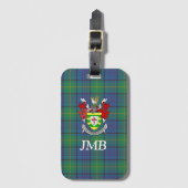 Irish County Donegal Tartan Monogram Bagagelabel (Voorkant (verticaal))