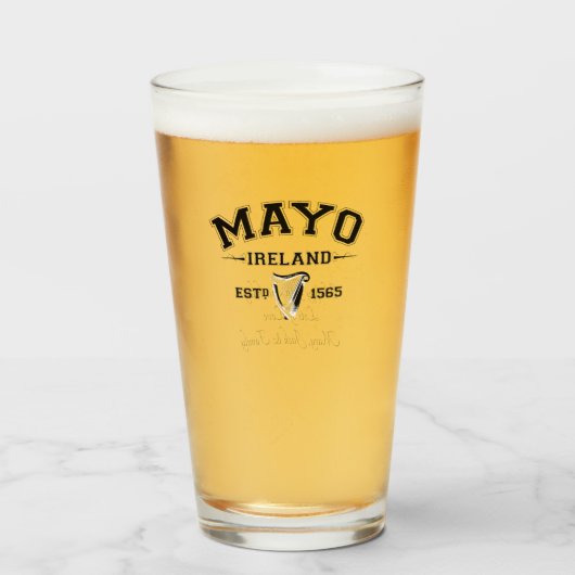 Irish County Mayo Ireland Persoonlijke tekst Glas (Voorkant gevuld)