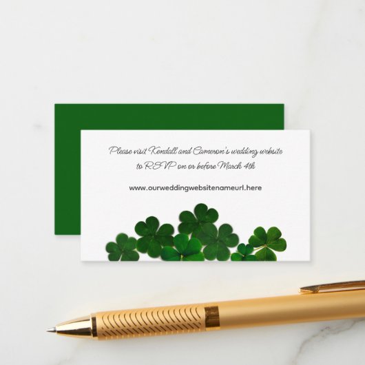 Irish Cover March Weddenschap Website Reply Enclos Informatiekaartje (Voorkant / Achterkant in situ)