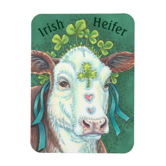 Irish Cow ST. PATRICK'S DAY FARM MAGNET *Personnal (Vertical)