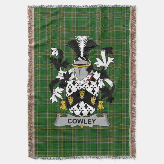 Irish Cowley of Cooley Coat of Arms Family Crest Deken (Voorkant Verticaal)