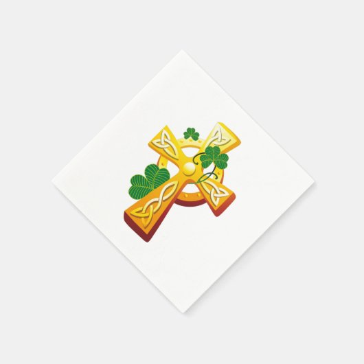 Irish Cross and Shamrocks St. Patrick's Day Servet (Hoek)