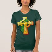 Irish Cross and Shamrocks St. Patrick's Day T-shirt (Voorkant)