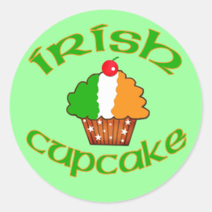 Irish Cupcake Ronde Sticker