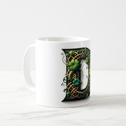 Irish D Monogram Coffee Mug (Devant gauche)