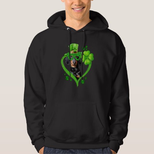 Irish Dachshund Dog Love Shamrock St Patrick S Day Hoodie (Voorkant)