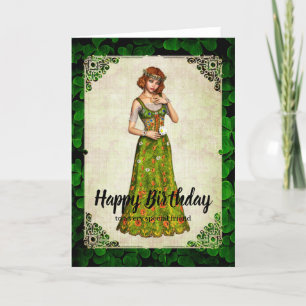 Irish Daisy Girl Birthday Kaart