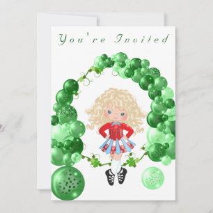 Irish Dance Green Balloon Arch Birthday Party Kaart