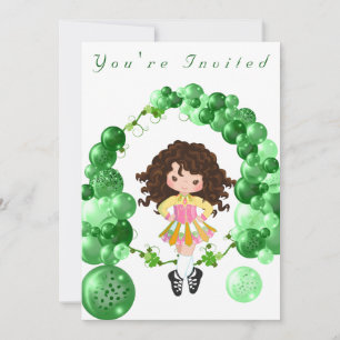 Irish Dance Green Balloon Arch Birthday Party Kaart