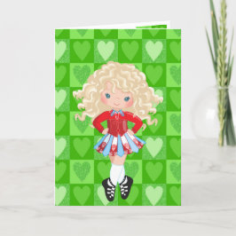 Irish Dance Green Monochrome Heart Valentijnsdag Feestdagen Kaart