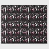 Irish Dance kerstversients roze Black Cadeaupapier (Vlak)