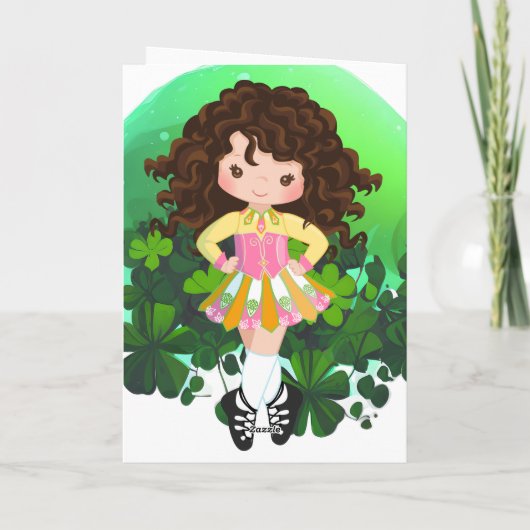 Irish Dance St. Patrick's Day Clovers Birthday Kaart (Achterkant)