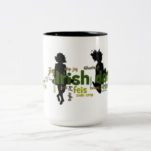 Irish Dance Wordle - Black Tweekleurige Koffiemok
