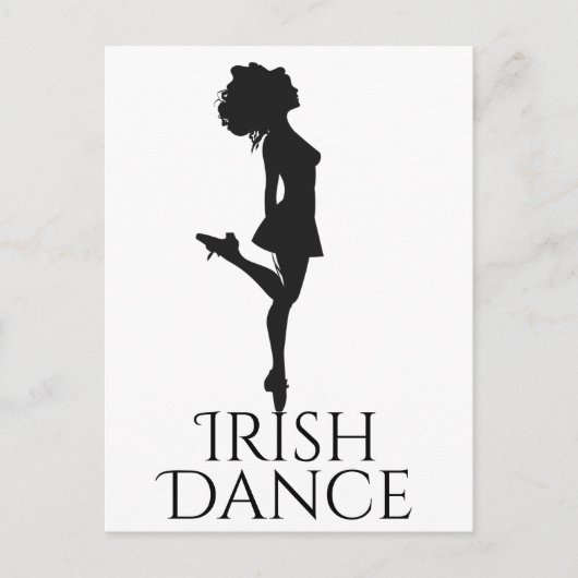 Irish Dancer Hard Dancing Black White Dance Briefkaart (Voorkant)