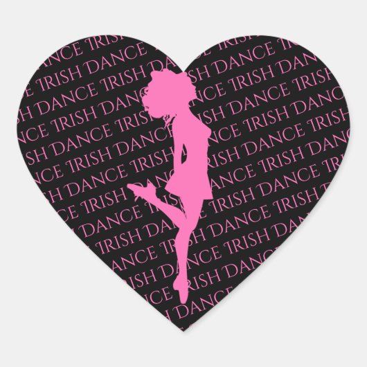 Irish Dancer Hard Shoe Pink and Black Dance Hart Sticker (Voorkant)