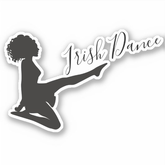 Irish Dancer Soft Shoe Black White Dance Sticker (Voorkant)