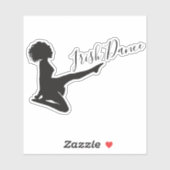 Irish Dancer Soft Shoe Black White Dance Sticker (Vel)