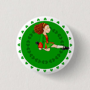 Irish Dancing Girl Badge Ronde Button 3,2 Cm