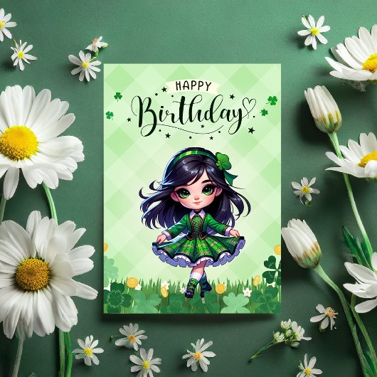 Irish Dancing Lass Carte de voeux Anniversaire