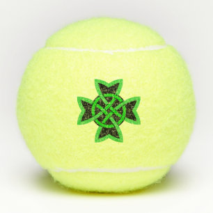 Irish Dark Green en Black Looped Celtic Knot Tennisballen