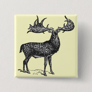 Irish Deer Vierkante Button 5,1 Cm