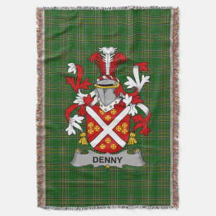 Irish Denny Coat of Arms Family Crest Ireland Deken