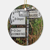 Irish Dingle Road signaleert kerstversieringen Keramisch Ornament (Links)