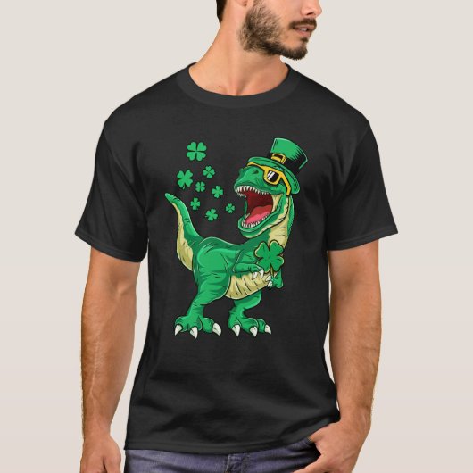 Irish Dinosaur rex Happy St Patrick's Day Toddlers T-shirt (Voorkant)