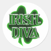 Irish Diva St. Patrick's Day Ronde Sticker (Voorkant)