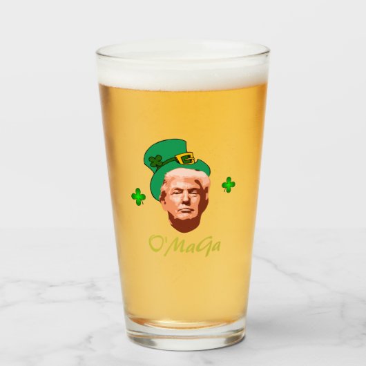 Irish Donald 'O'MaGa' Trump St. Patrick's Day Glas (Voorkant gevuld)
