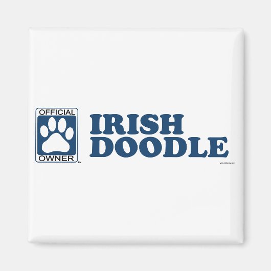 Irish Doodle Blue Magneet (Voorkant)