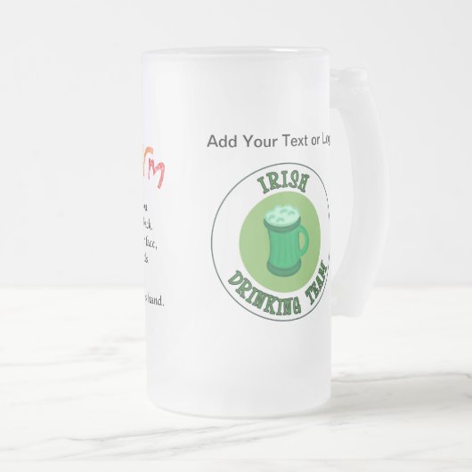 Irish Drinking Team and Blessing Beer Mug - SRF (Devant droit)