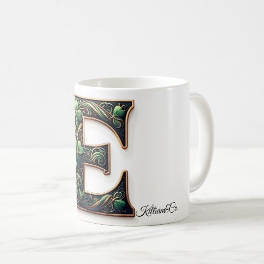 Irish E Monogram Coffee Cup Koffiemok (Voorkant rechts)