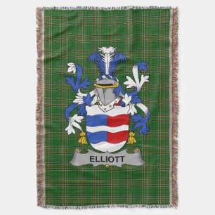 Irish Elliott Coat of Arms Family Crest Ireland Deken