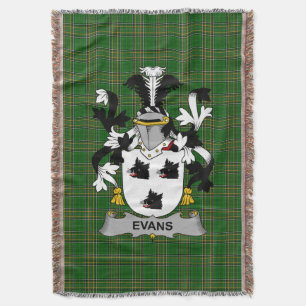 Irish Evans Coat of Arms Family Crest Ireland Deken