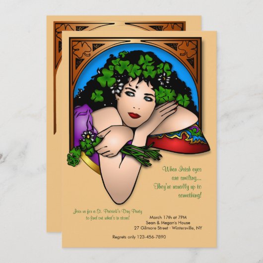 Irish Eyes St. Patrick's Day Uitnodiging (Voorkant / Achterkant)