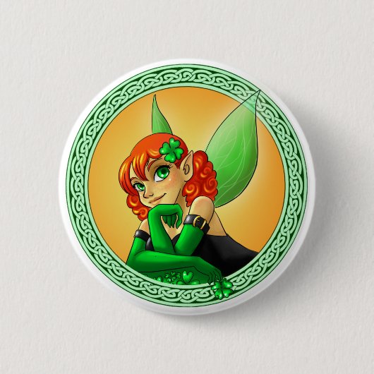 Irish Fairy Ronde Button 5,7 Cm (Voorkant)