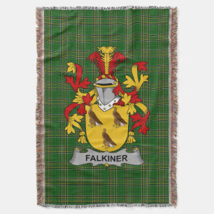 Irish Falkiner Coat of Arms Family Crest Ireland Deken